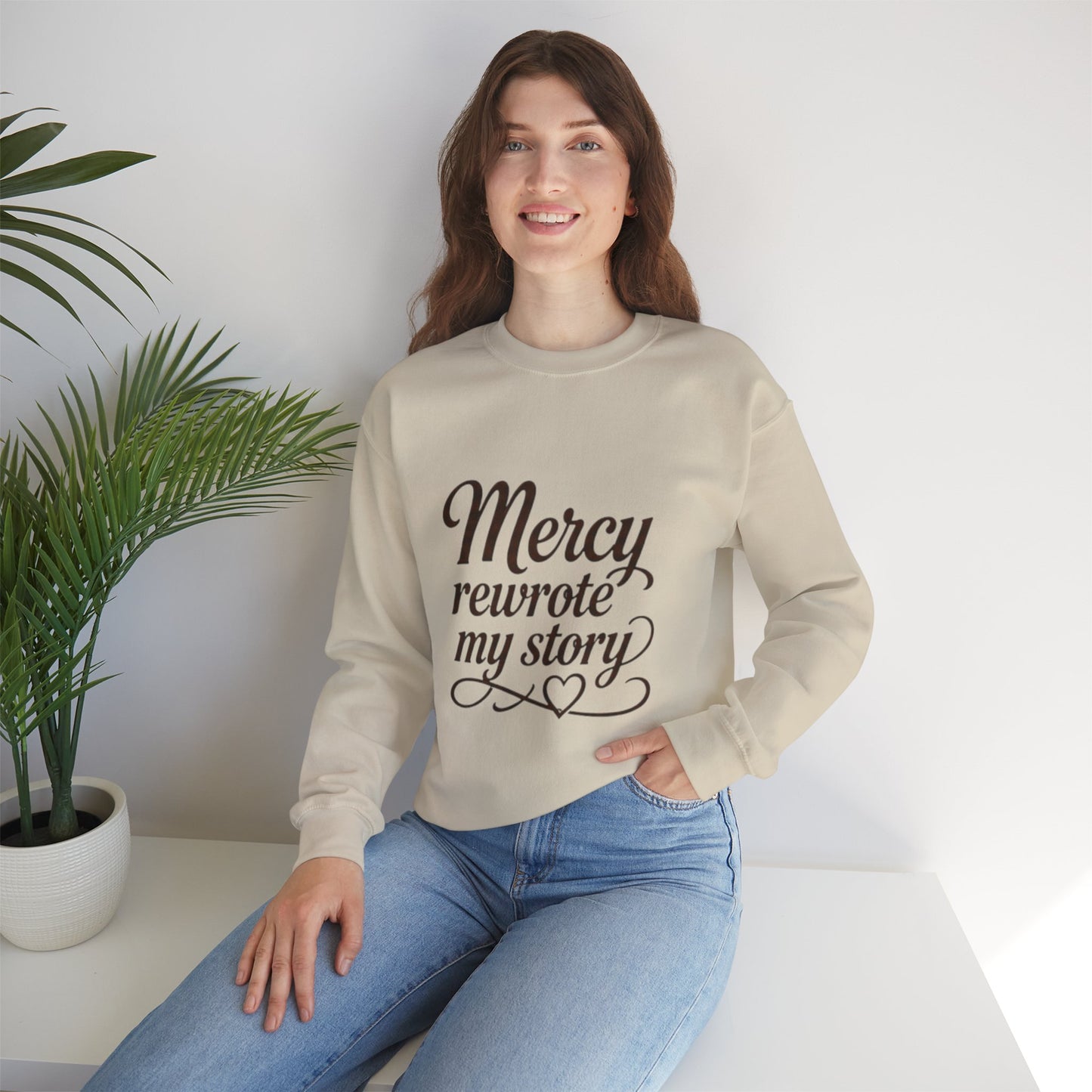 MERCY REWROTE MY STORY SWEATSHIRT